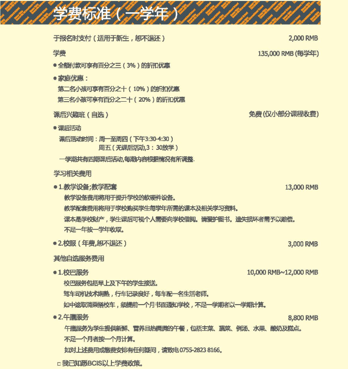 學費標準