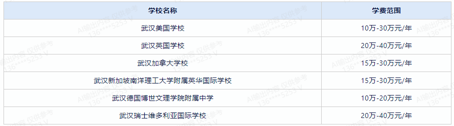 武漢國際學(xué)校學(xué)費(fèi)一覽表 全方位解析，助您選擇最適合孩子的學(xué)校